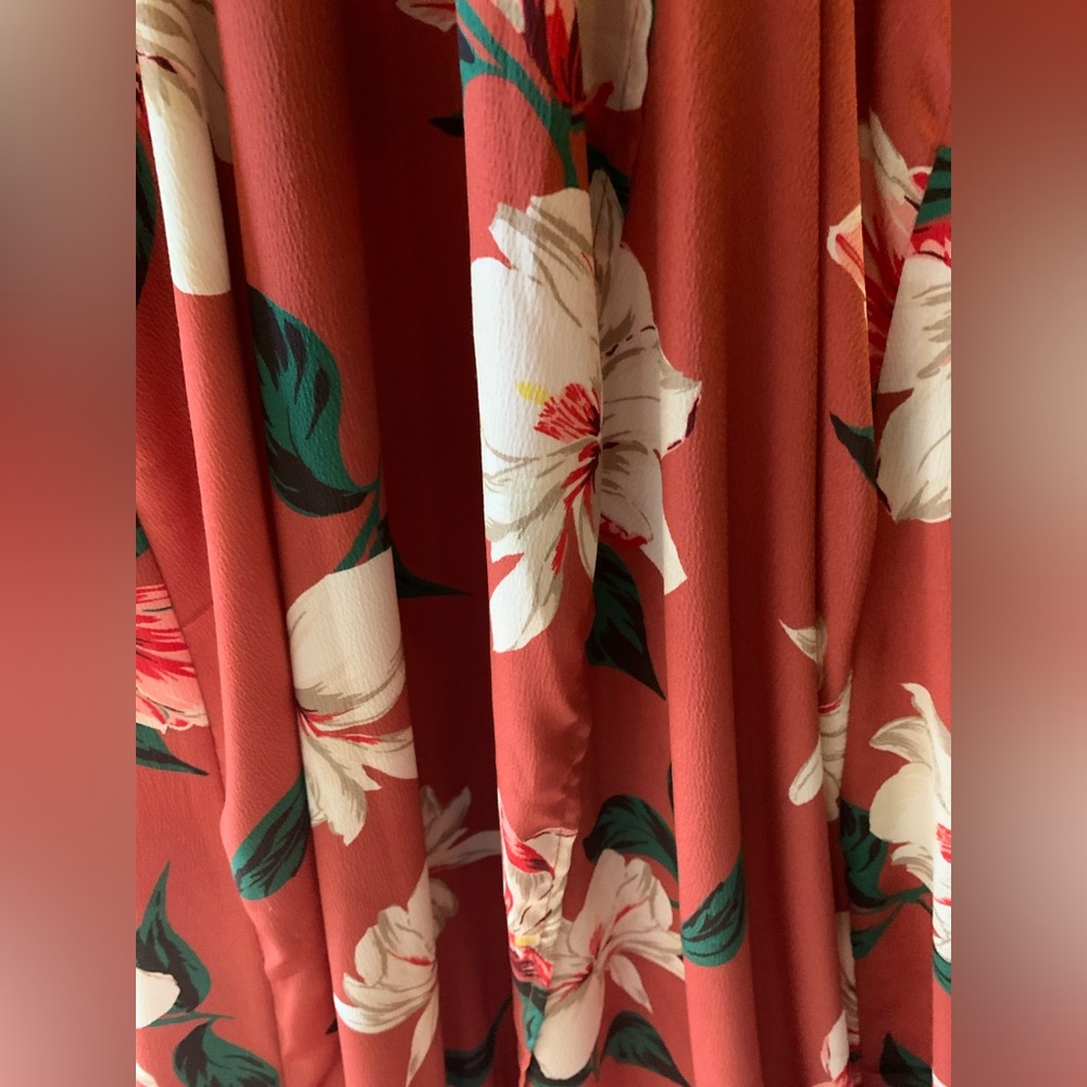 dRA Los Angeles Dark Orange Floral Cutout Maxi Dress - Picture 4 of 13